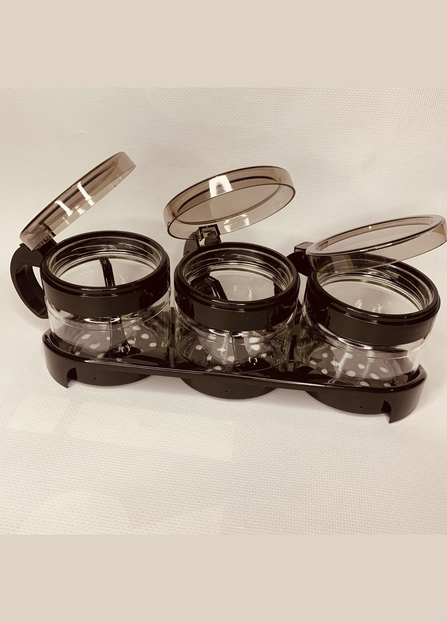 Набір ємностей для спецій 7 предметів чорний Titiz (315748719)