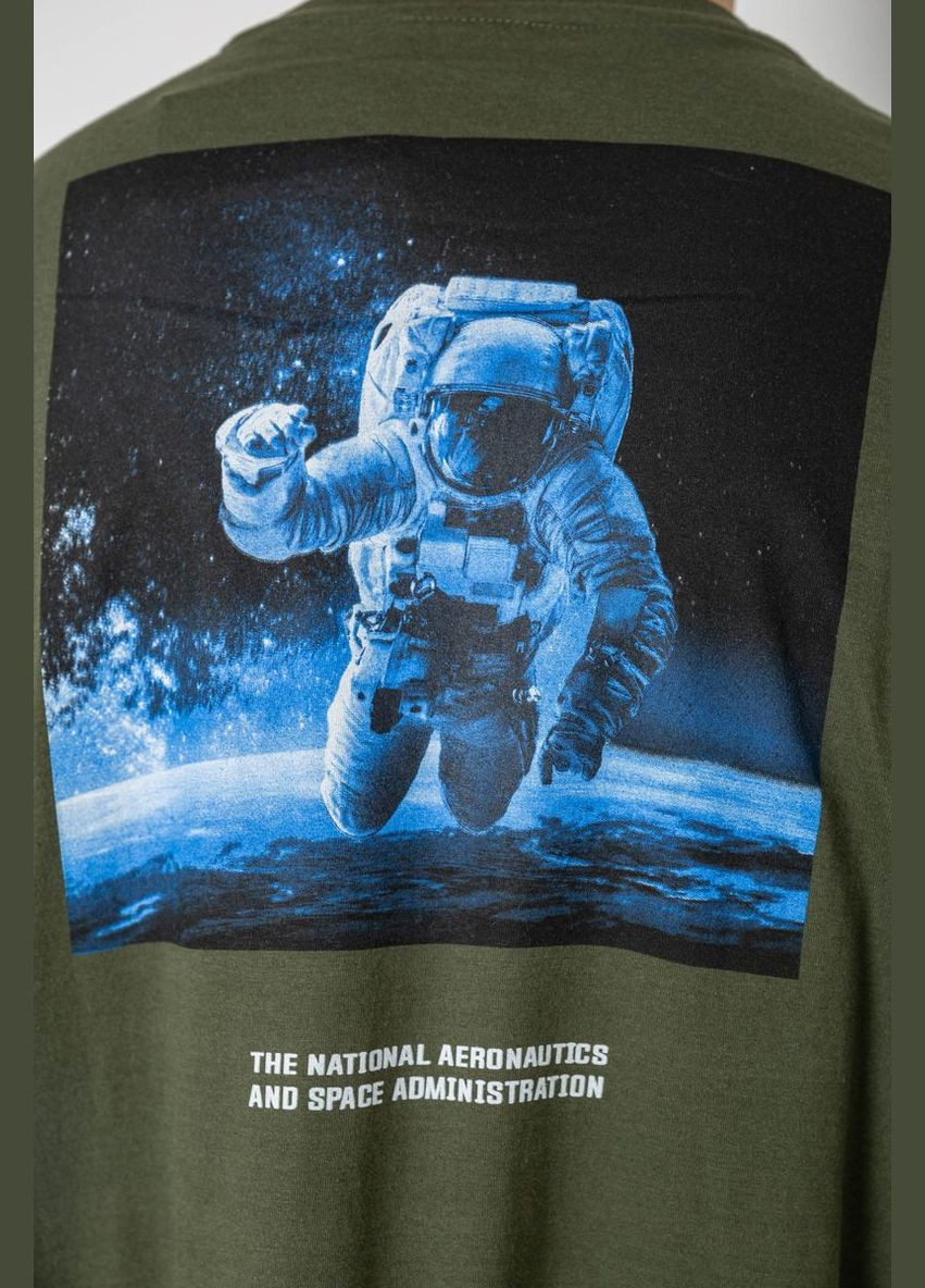 Хаки (оливковая) футболка мужская с принтом черная размер l (sku_244r2125) с коротким рукавом No Brand