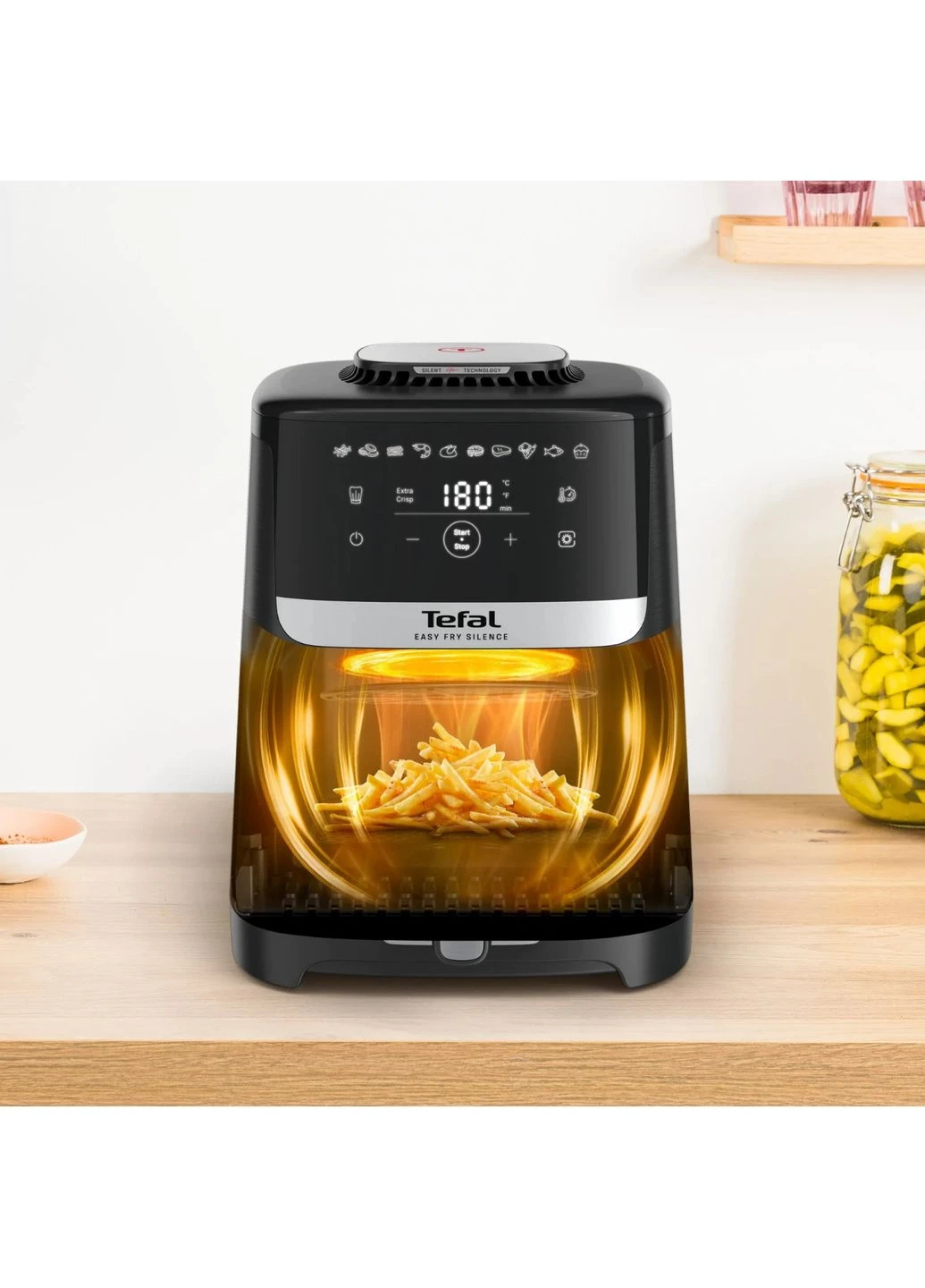 Мультифритюрниця Easy Fry Silence, 1670 Вт, 5 л, сенсорне управління, 10 режимів, пластиковий корпус, чорний. Tefal (381227812)