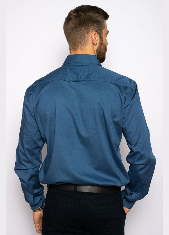 Синяя классическая рубашка однотонная Time of Style