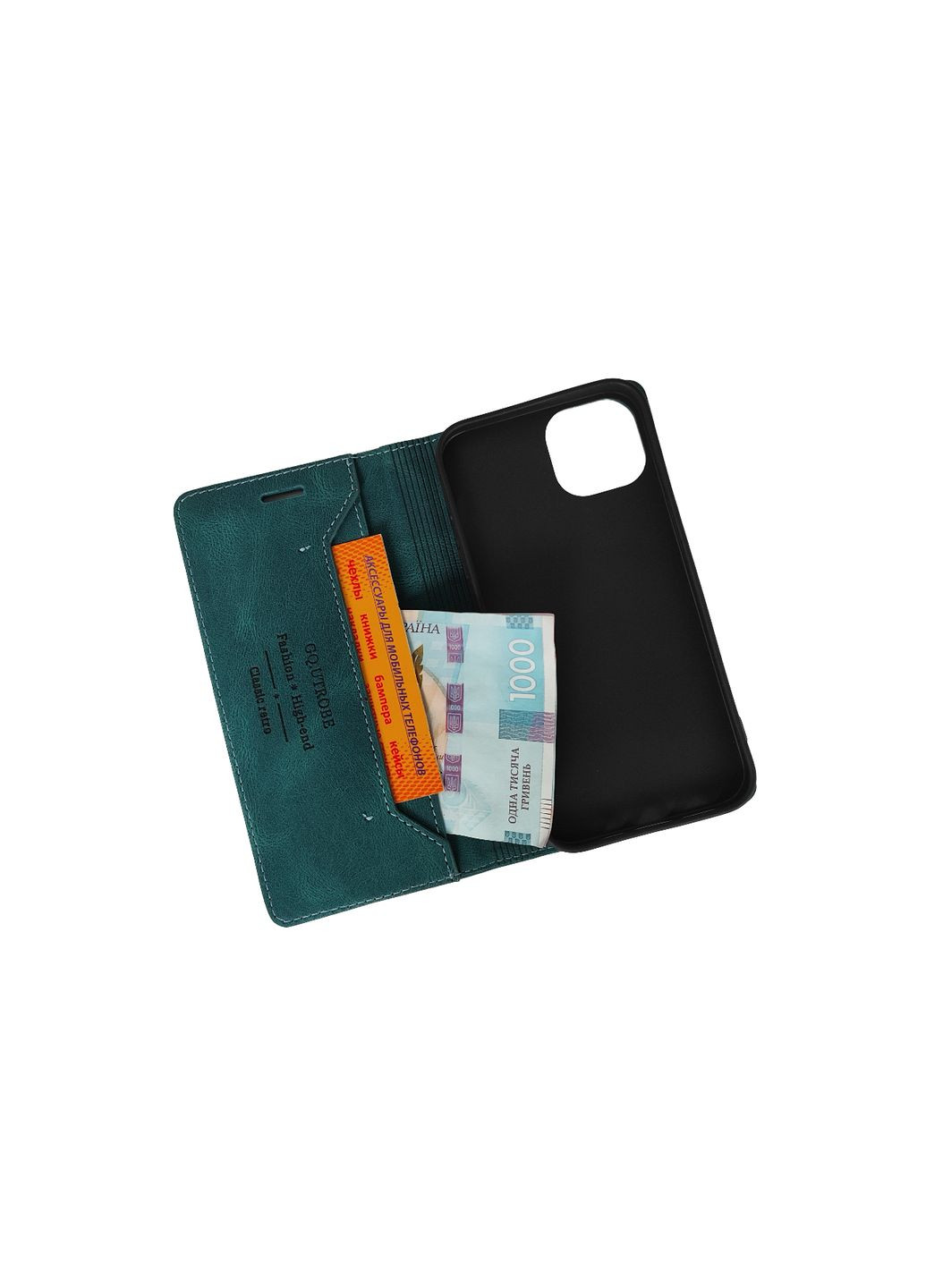 Чохол книжкою iPhone 15 Чохол книга на айфон 15 з кишенями Зелений Apple (322931661)