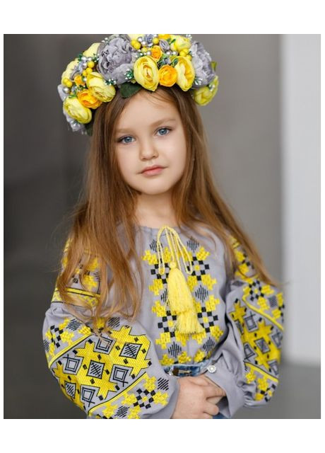 Обруч венчик Большой серо-желтый No Brand (359472984)