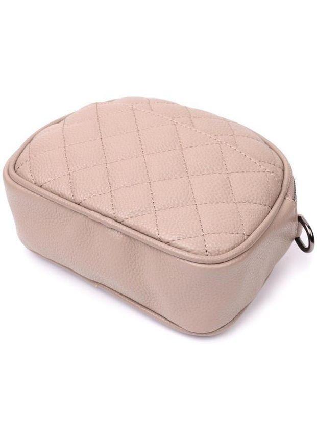 Сумка крос-боді через плече жіноча з натуральної шкіри маленька Бежевий 37930 Vintage (355245275)