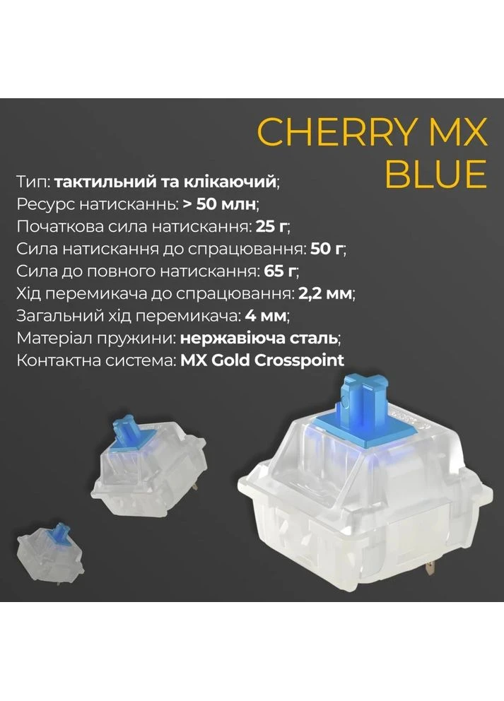 Клавиатура One 3 TKL Cherry MX Blue RGB UA USB White (DKON2187ST-CUAPXPWWWSC1) Ducky (390928580)