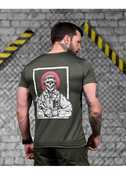 Армійська чоловіча футболка Череп олива No Brand (354308114)