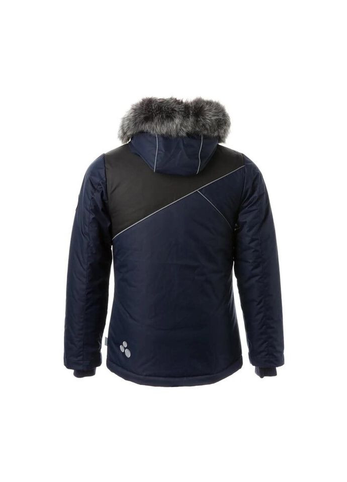 Комбинированная зимняя куртка nortony 1 17440130 тёмно-синий/чёрный 140 (4741468989136) Huppa