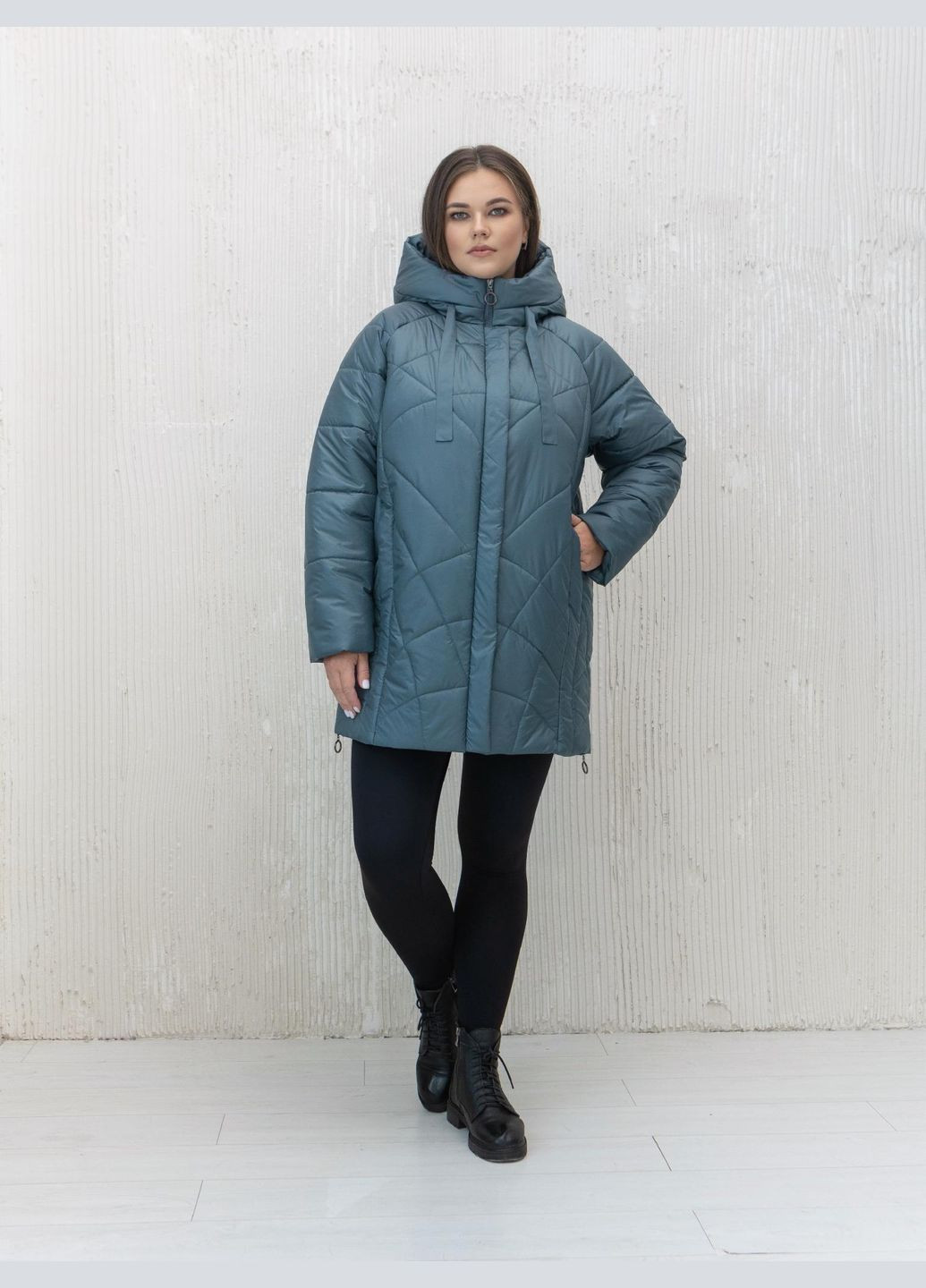 Бірюзова зимня зимова жіноча куртка великого розміру SK