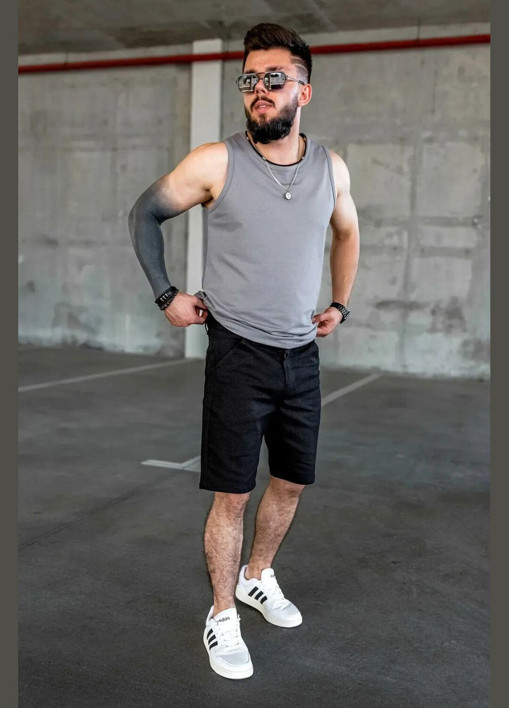 Мужские классические шорты Чинос Черные Teamv (337115801)