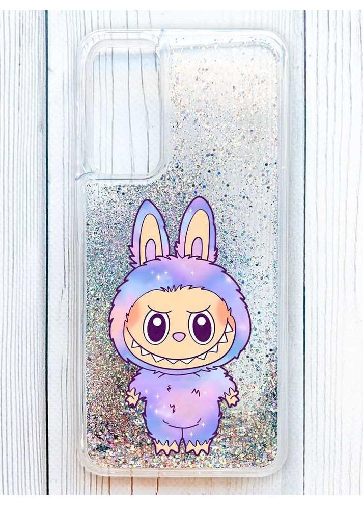 Чохол з плаваючими срібними блискітками на Samsung Galaxy S24 FE Лабубу (принт 413) Creative (362966470)