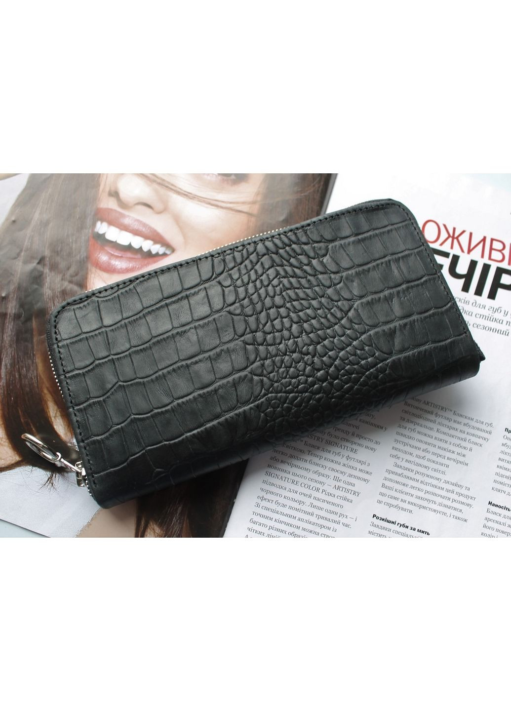 Жіночий шкіряний гаманець з тисненням під крокодила LeathART (282590265)
