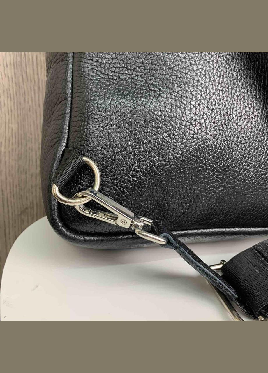 Мужские кожаные сумки бананка мессенджер на грудь, барсетка грудная из натуральной кожи черная(BRT) Brettani (336552069)