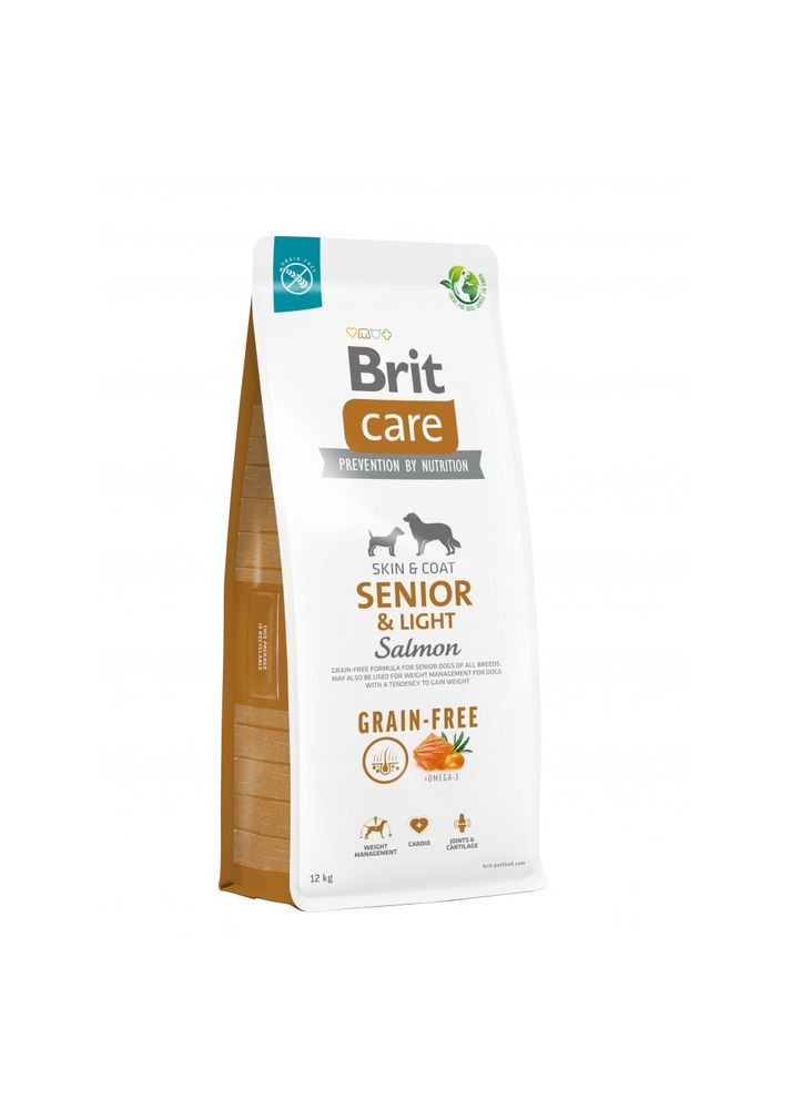 Корм сухий Dog Grain-free Senior and Light для старіючих собак беззерновий з лососем 12 кг Brit Care (362703408)