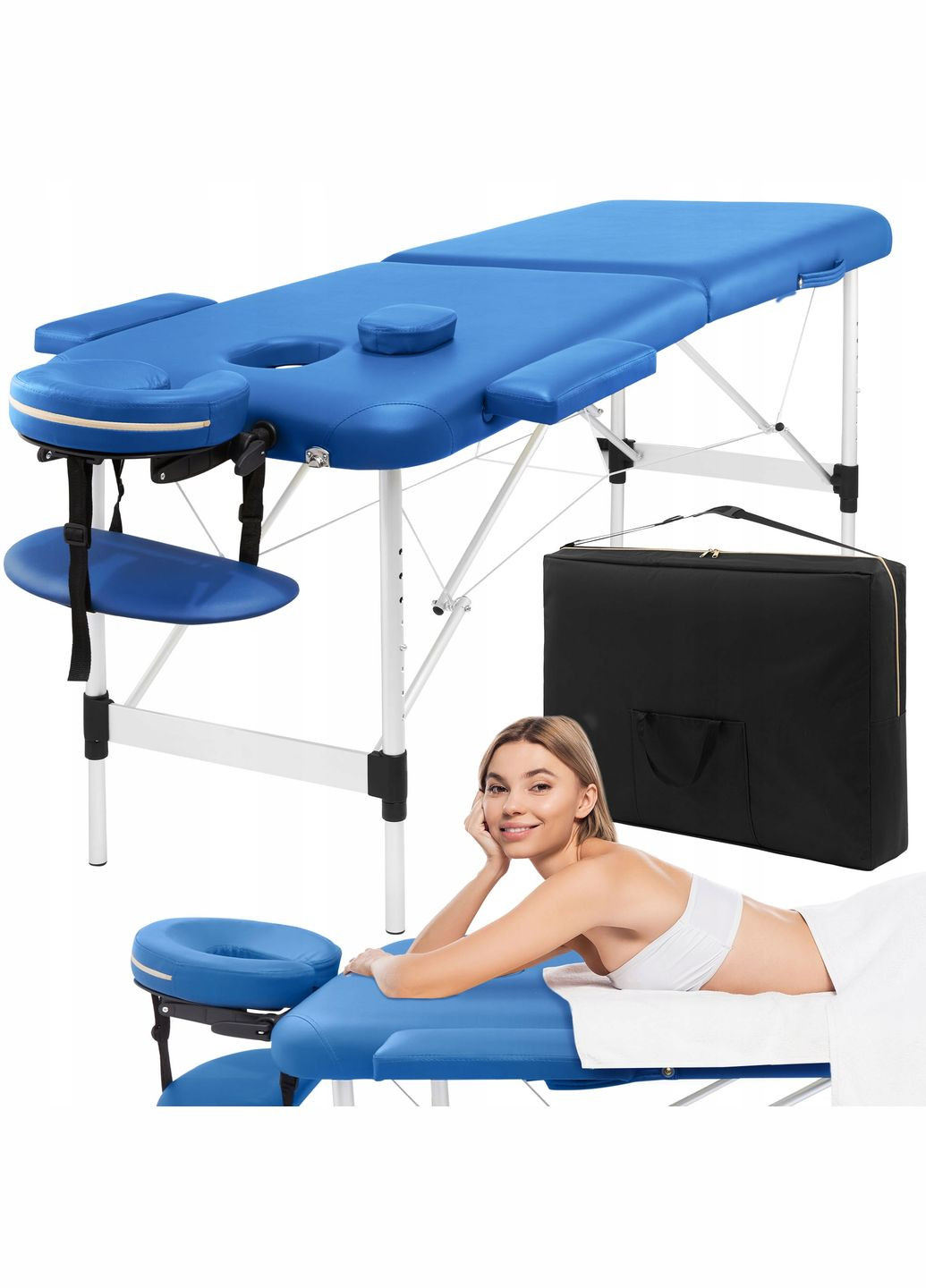 Массажный стол складной Massage Table Alu W60 Blue 4FIZJO tablew60blue (275095811)