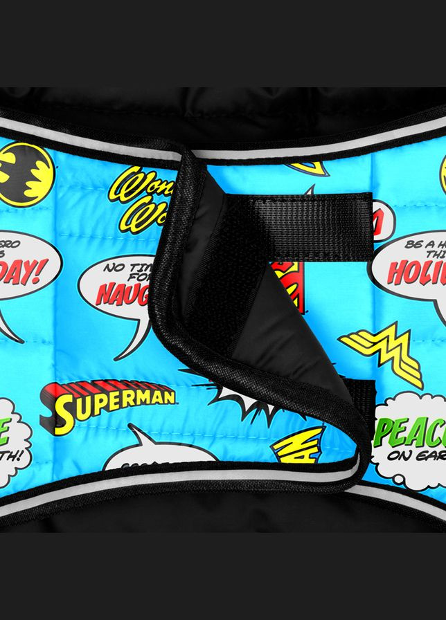 Курточка-накидка для собак Clothes, рисунок "Лига Справедливости лазурь",, А 47 см, B 68-80 см, С 42-52 см WAUDOG (279572996)