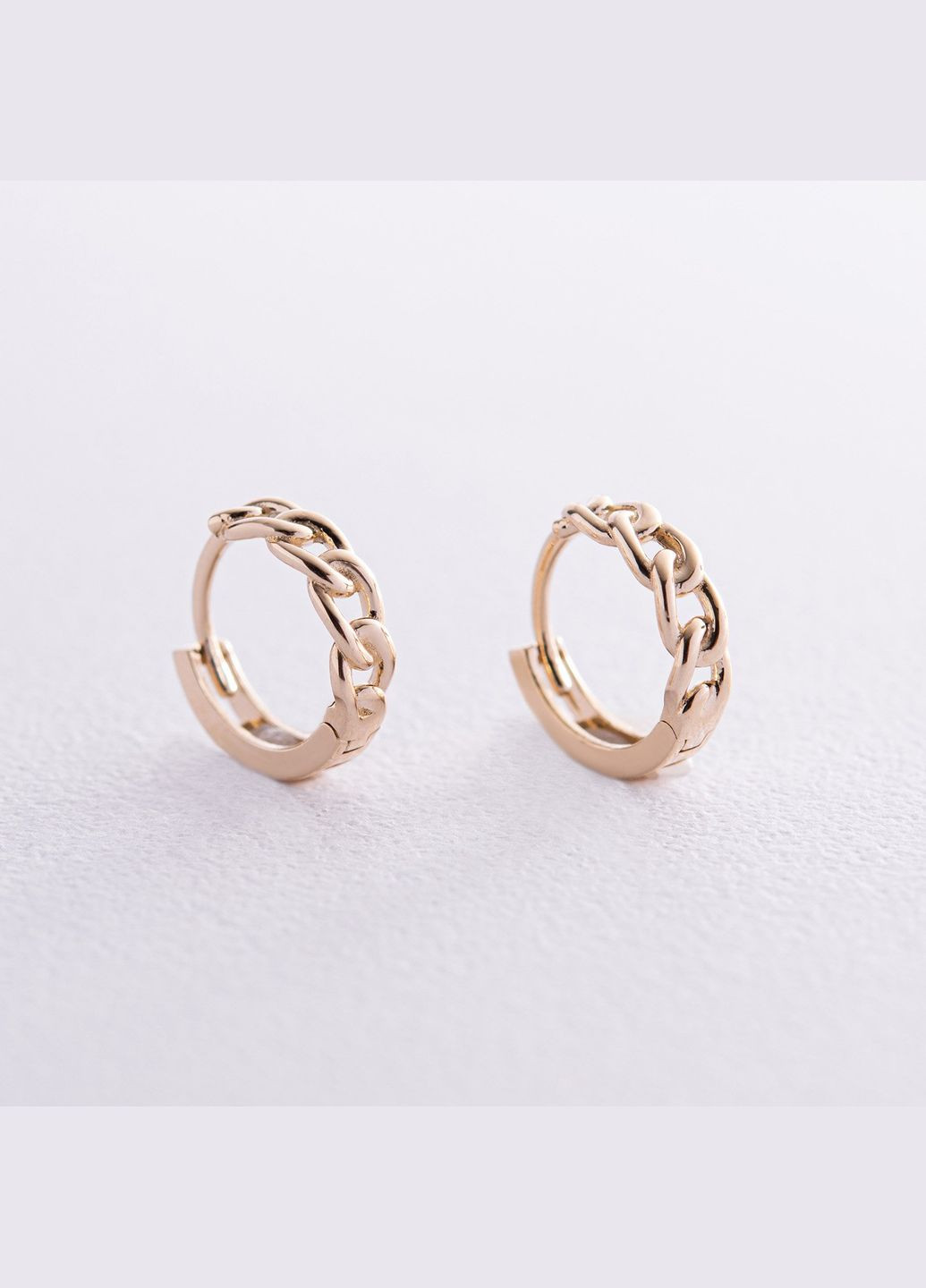 Сережки - кільця Ланцюжки у жовтому золоті с08209 Oniks (264023873)