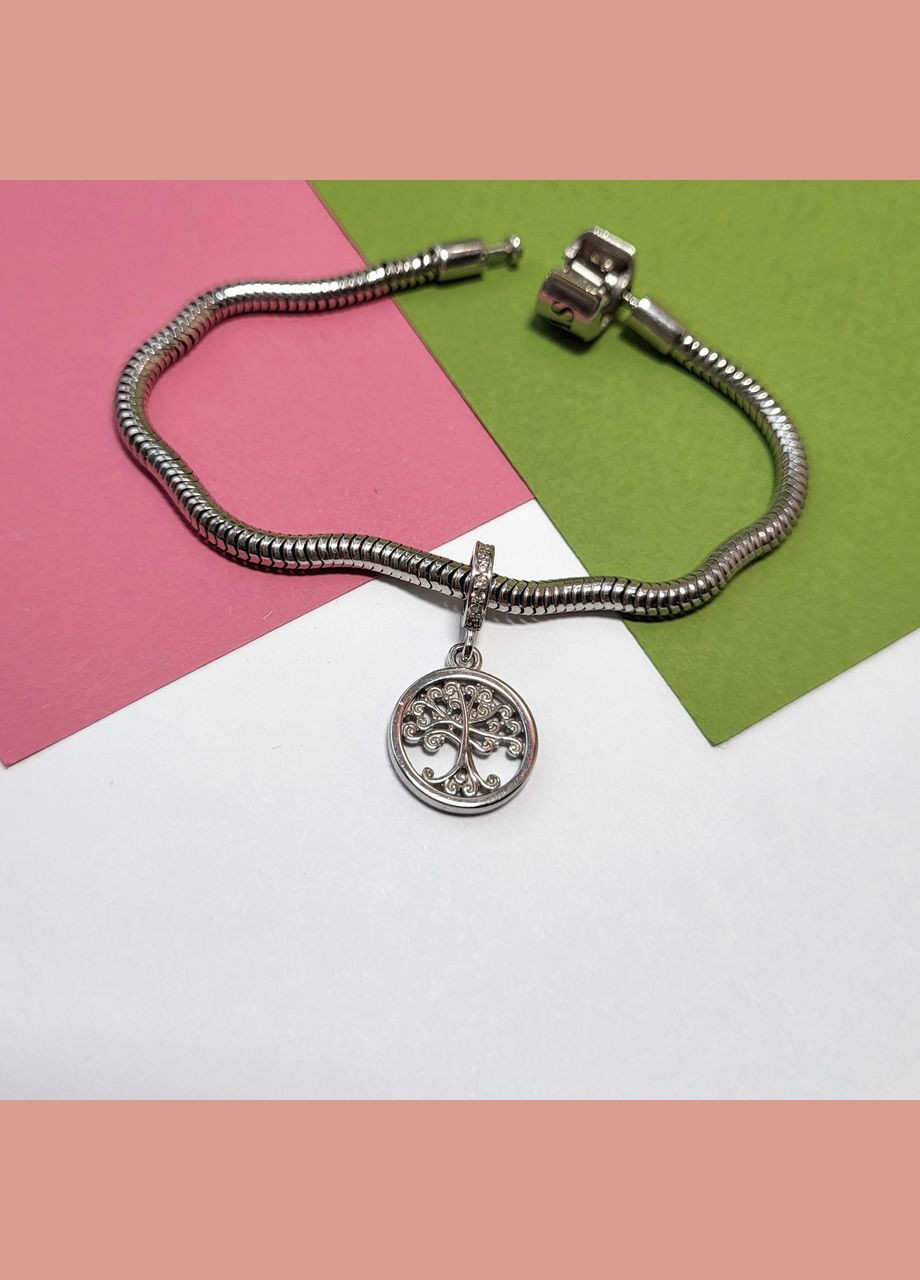 Срібний шарм з підвіскою Дерево срібло 925 проби Родоване 999 1.43г No Brand (306741720)