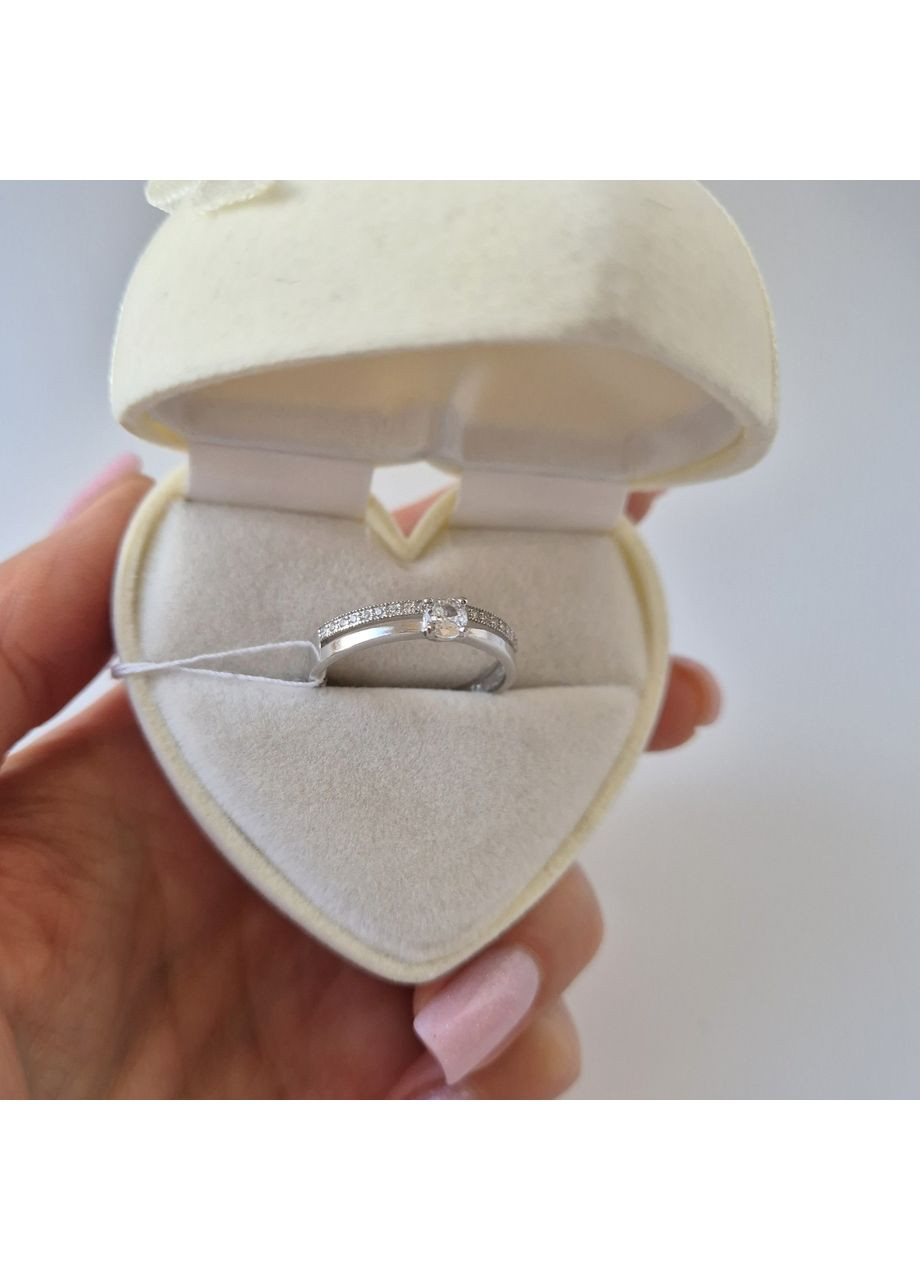 Срібна каблучка Доріжка з Білими Каміннями розмір срібло 925 проби Родоване 1402р 2.15г Nobrand (363969373)