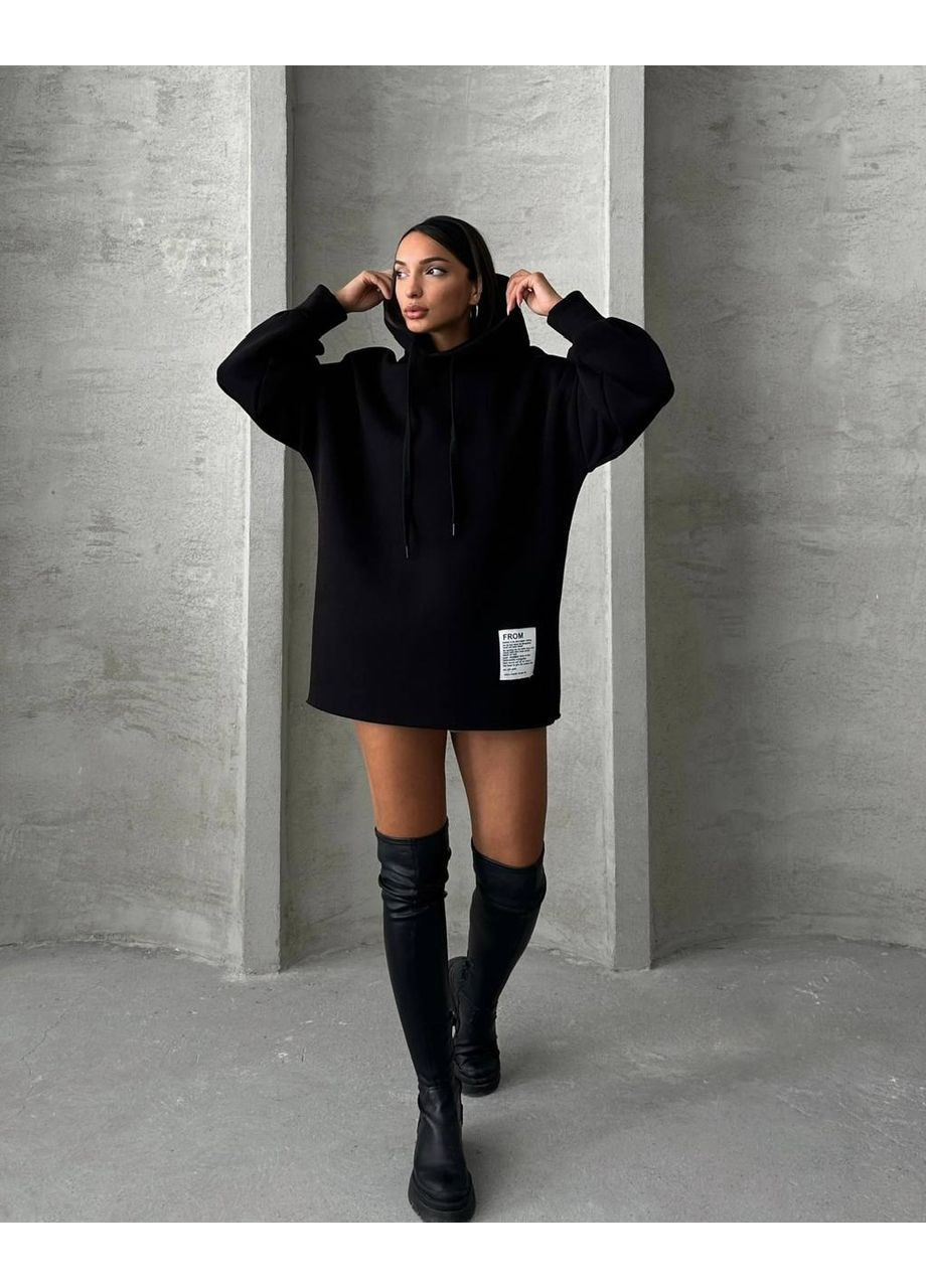 Черное женское платье-худы на флисе Osoblyva