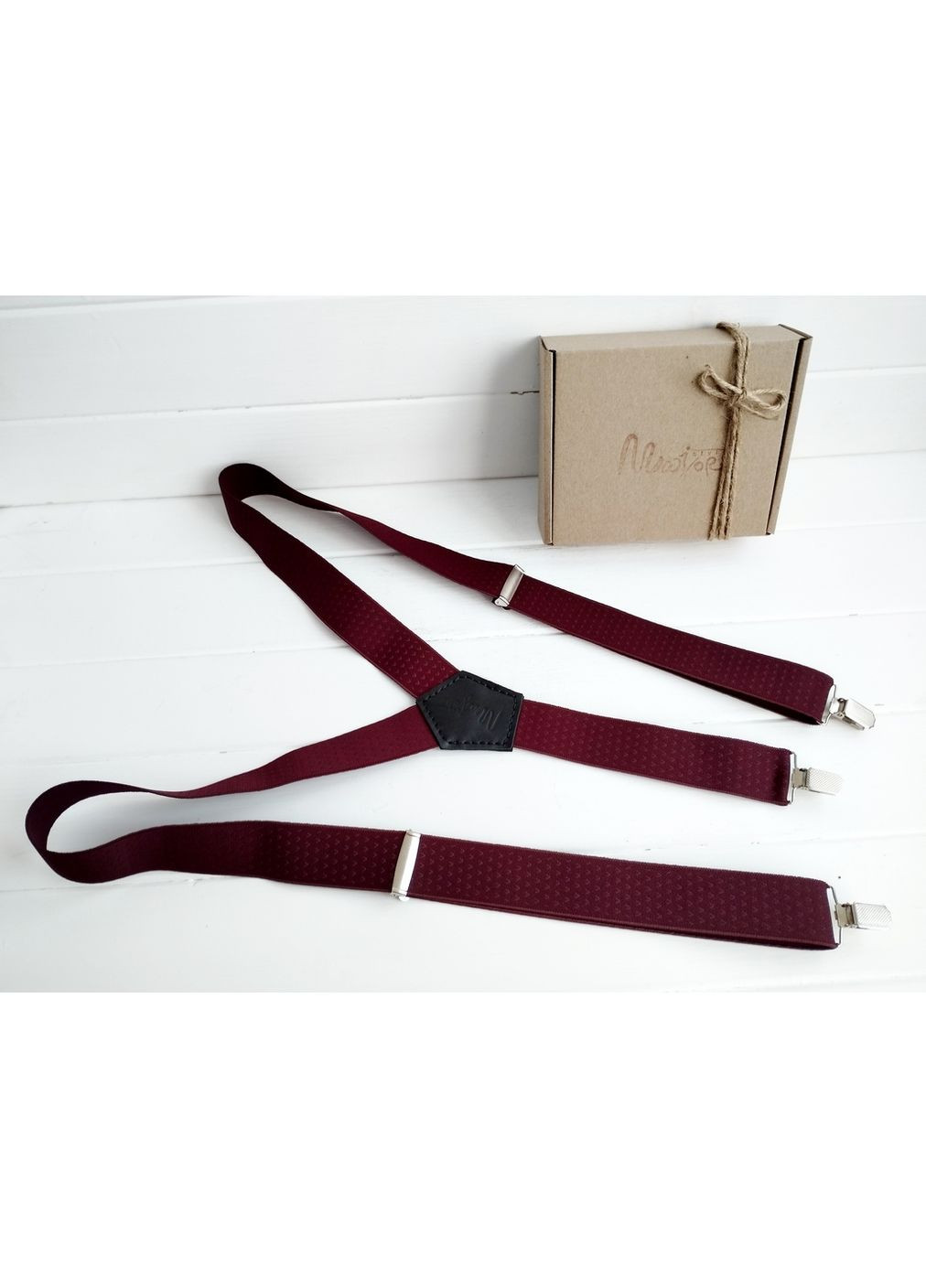 Бордові підтяжки з візерунком Major Style (357206600)