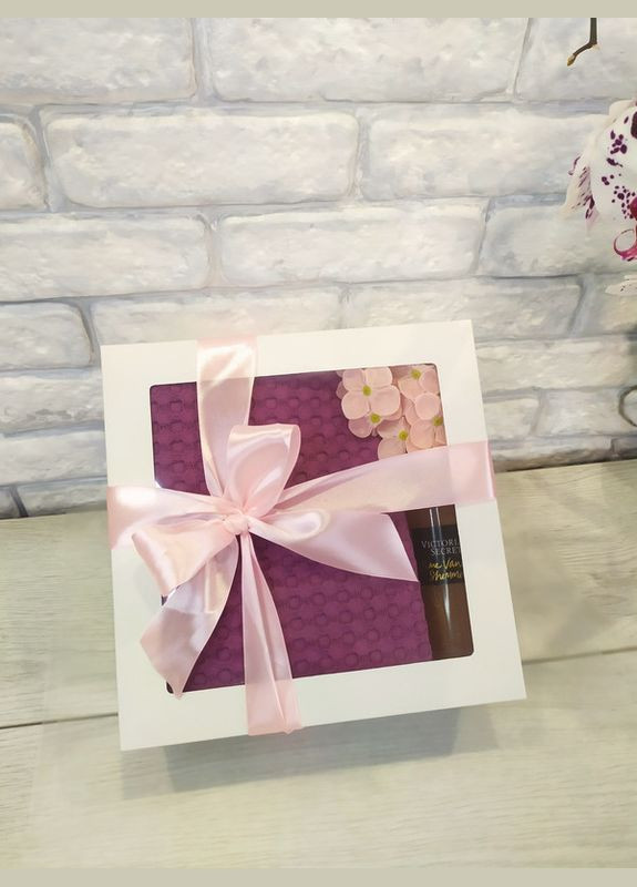 Подарунковий набір, подарунок для жінки комплект рушників, тюрбан та міст Victoria's Secret, мильні квіти (5743-2163) No Brand (298051946)