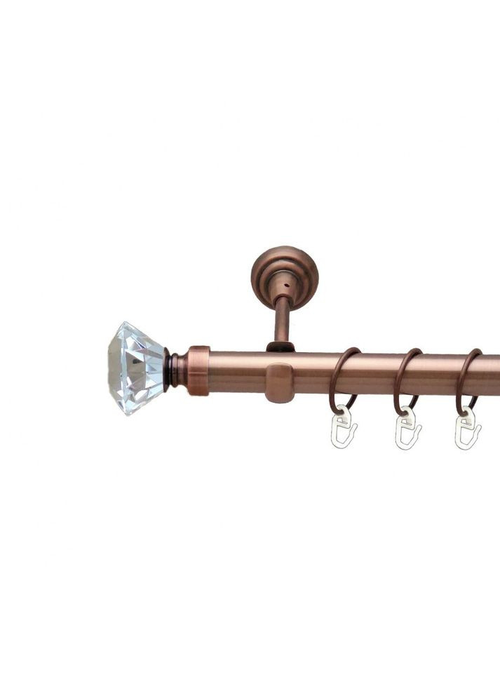 Карниз Спектралія металевий однорядний відкритий гладка труба Мідь 25 мм 140 см (00-00012478) ORVIT (300279386)