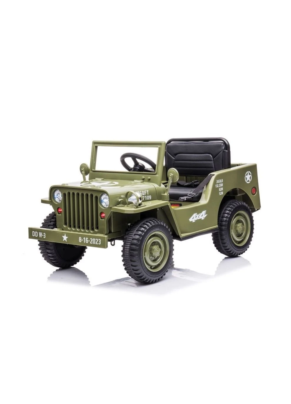 Электромобиль LeanToys Джип военный JH-103 4x4 12 В Oliwe Green 5905515354547 Lean Toys (363258594)