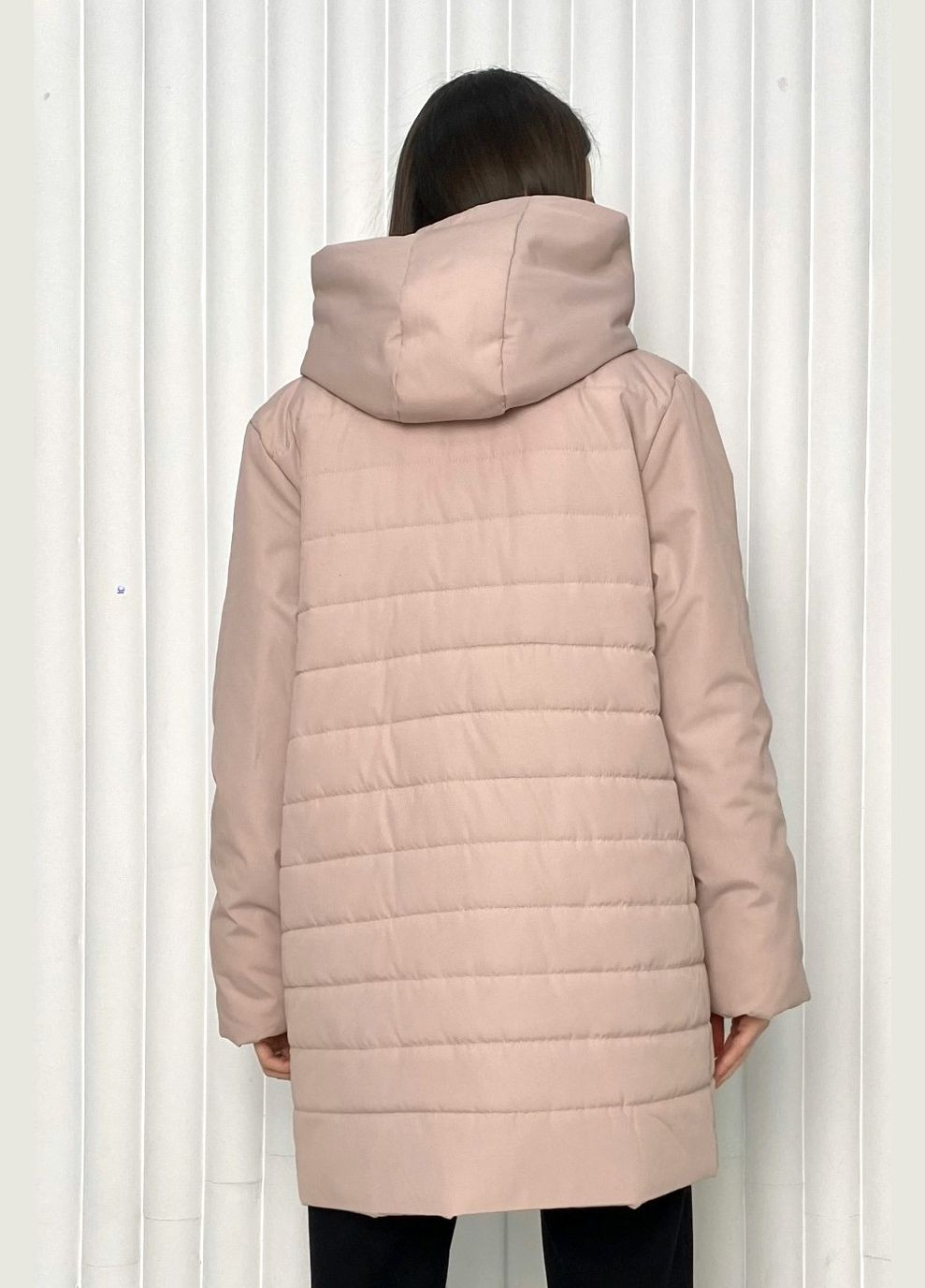 Пудровая демисезонная куртка с поясом 2501 1293 Dianora