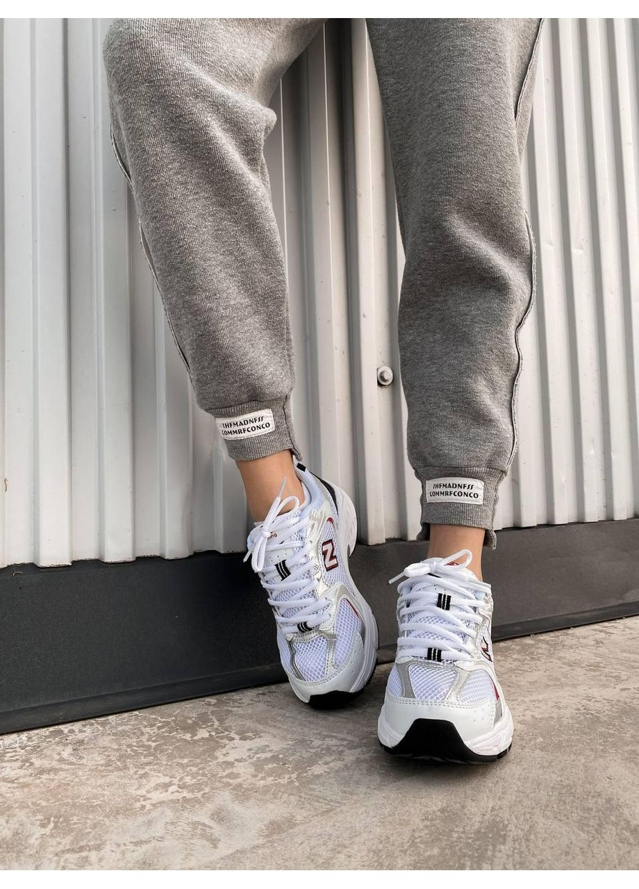 Белые демисезонные кроссовки мужские new balance 530 white silver red нью беланс 530 No Brand