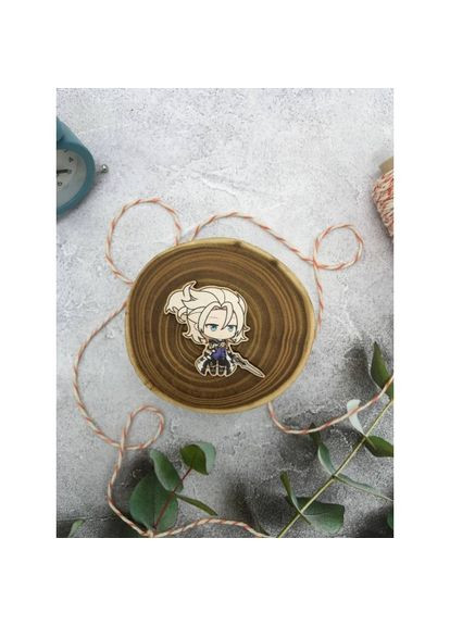 Дерев'яний значок "Геншин Імпакт Альбедо" Cozy-Up (276267007)