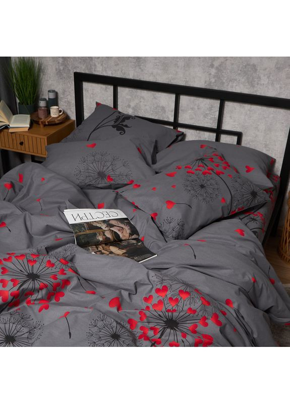 Комплект постельного белья Бязь Gold Люкс Полуторний Евро 160х220 наволочки 2х40х60 (MS-820009120) Moon&Star Dandelion Lov (356112841)