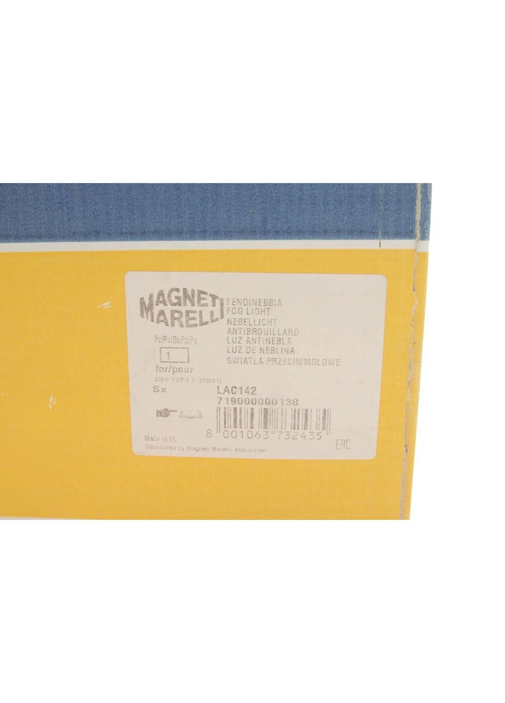 Фара противотуманная BMW 3 (E90) 04-11 (L) M47/N43/N45/N46/N47/N52/N53/N54/N57 719000000138 (opt-om) Magneti Marelli (342409043)