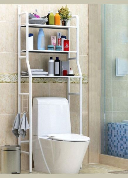 Стелаж підлоговий полиця над унітазом WM-64 160x50x25 см білий (1756374599) No Brand (330578997)