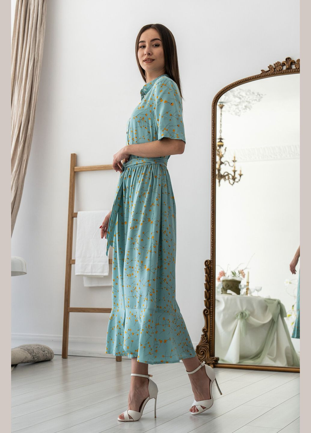 М'ятна святковий, повсякденний, коктейльна, вечірня сукня "флорет-літо" м`ята RiMari