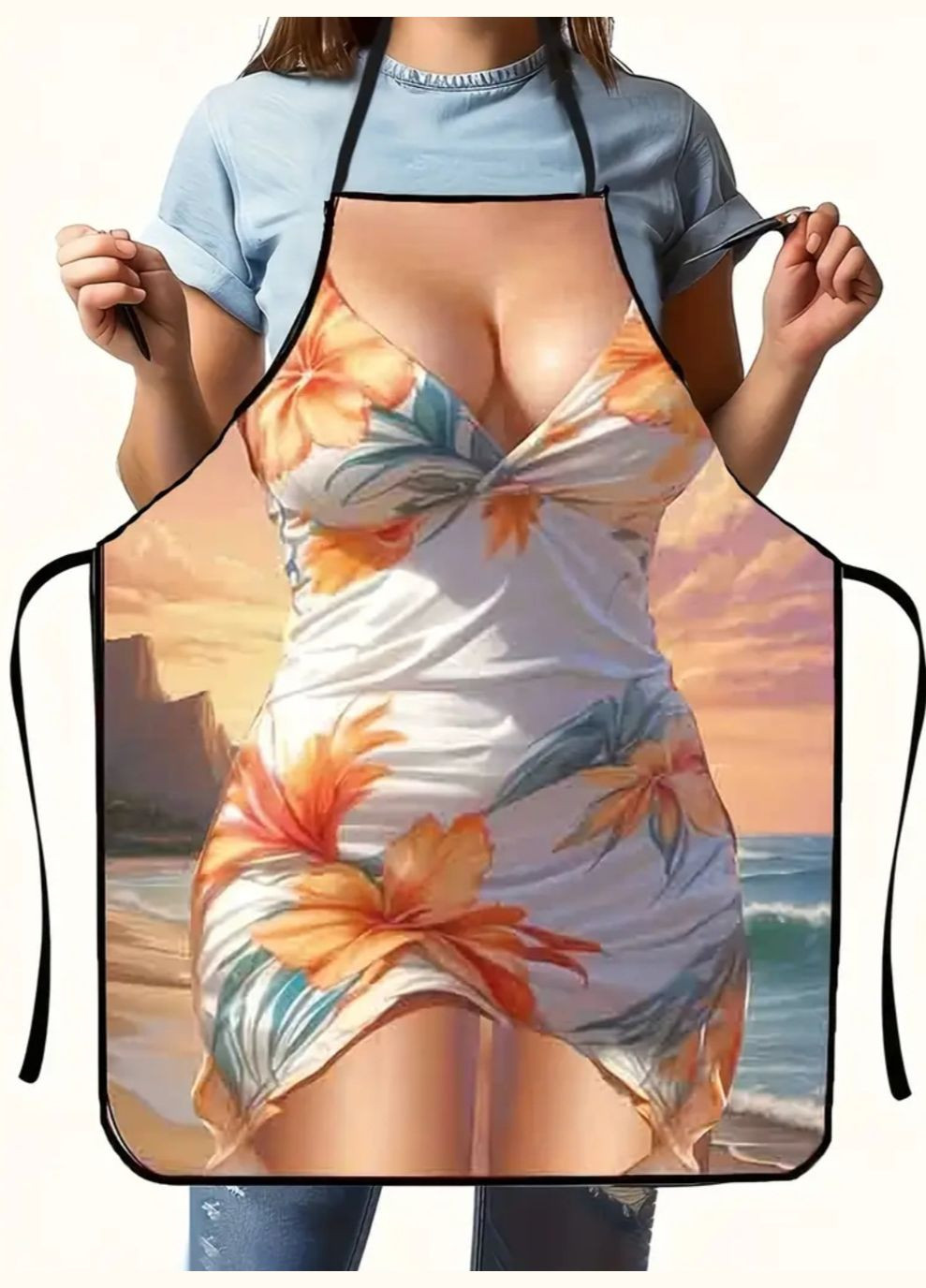 з приколом для жінок Сукня с квітами 80 на 60 см різнобарвний Jannet Фартух (329194173)