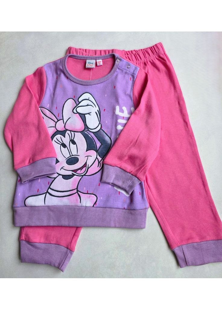 Рожева зимня дитяча тепла піжама на байці Disney Піжама