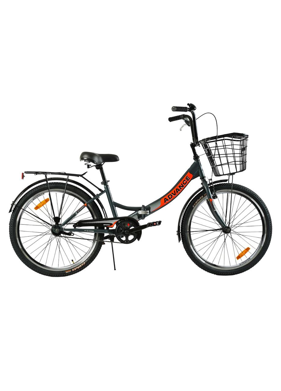 Велосипед складной 24" Advance AD-247, односкоростной, складная стальная рама 14". Black (148345) Corso (340910545)