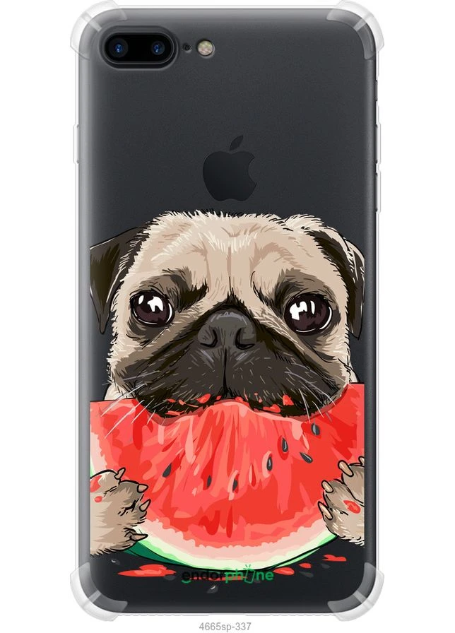 Чехол на iPhone 8 Plus Мопс и кавун "4665sp-1032-70447" Endorphone (364277276)
