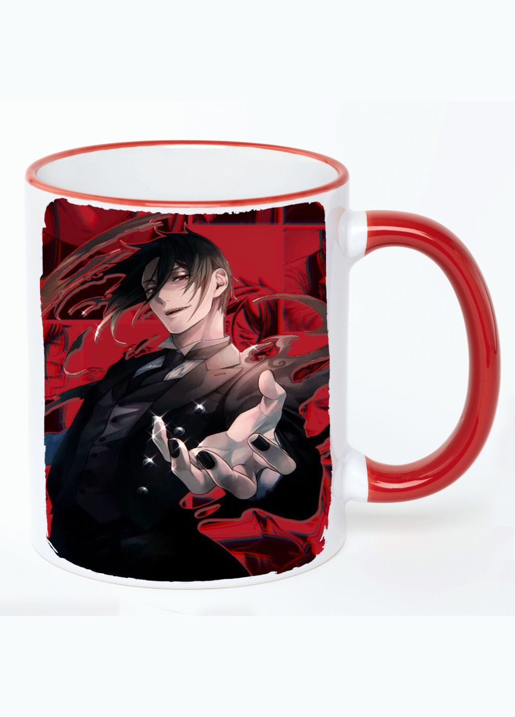 Чашка Темний дворецький Аніме #001 (кухоль, кухоль) Біла з Червоною ручкою 330 мл No Brand (322713003)