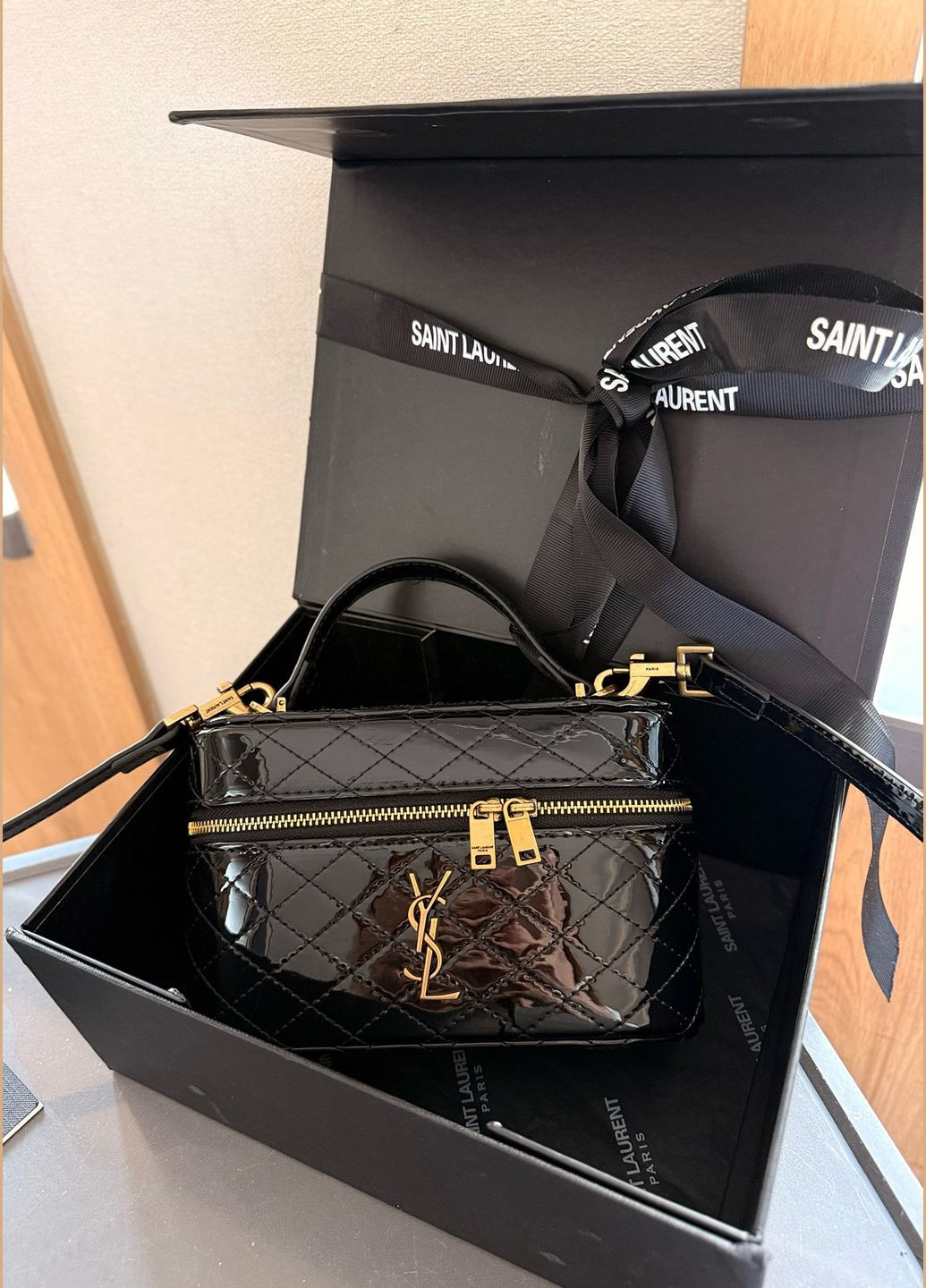 Жіноча сумка YSL 6045 крос-боді чорна No Brand (314540102)