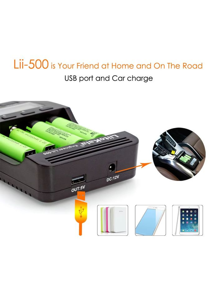 LII-500 Smart Universal LCD LI-ion Ni Mh AA AAA 10440 14500 16340 17335 17500 18490 17670 18650 Зарядное устройство LiitoKala (370456169)
