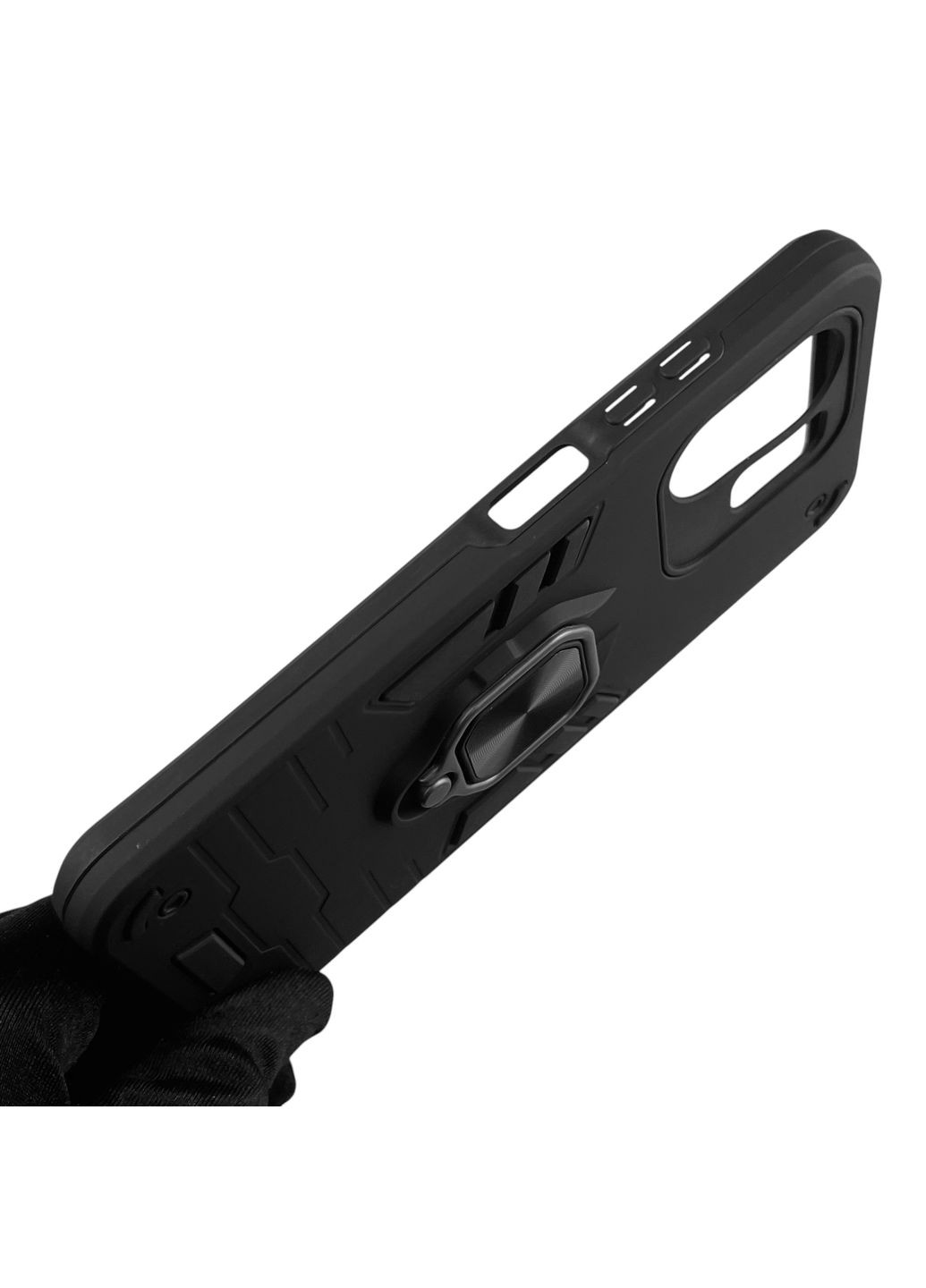 Чехол для телефона Smart 9 бронированный с магнитным кольцом-держателем на инфиникс смарт 9 чёрный Infinix (366236222)