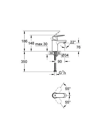 Змішувач для умивальника EUROSMART COSMOPOLITAN Grohe (401873563)