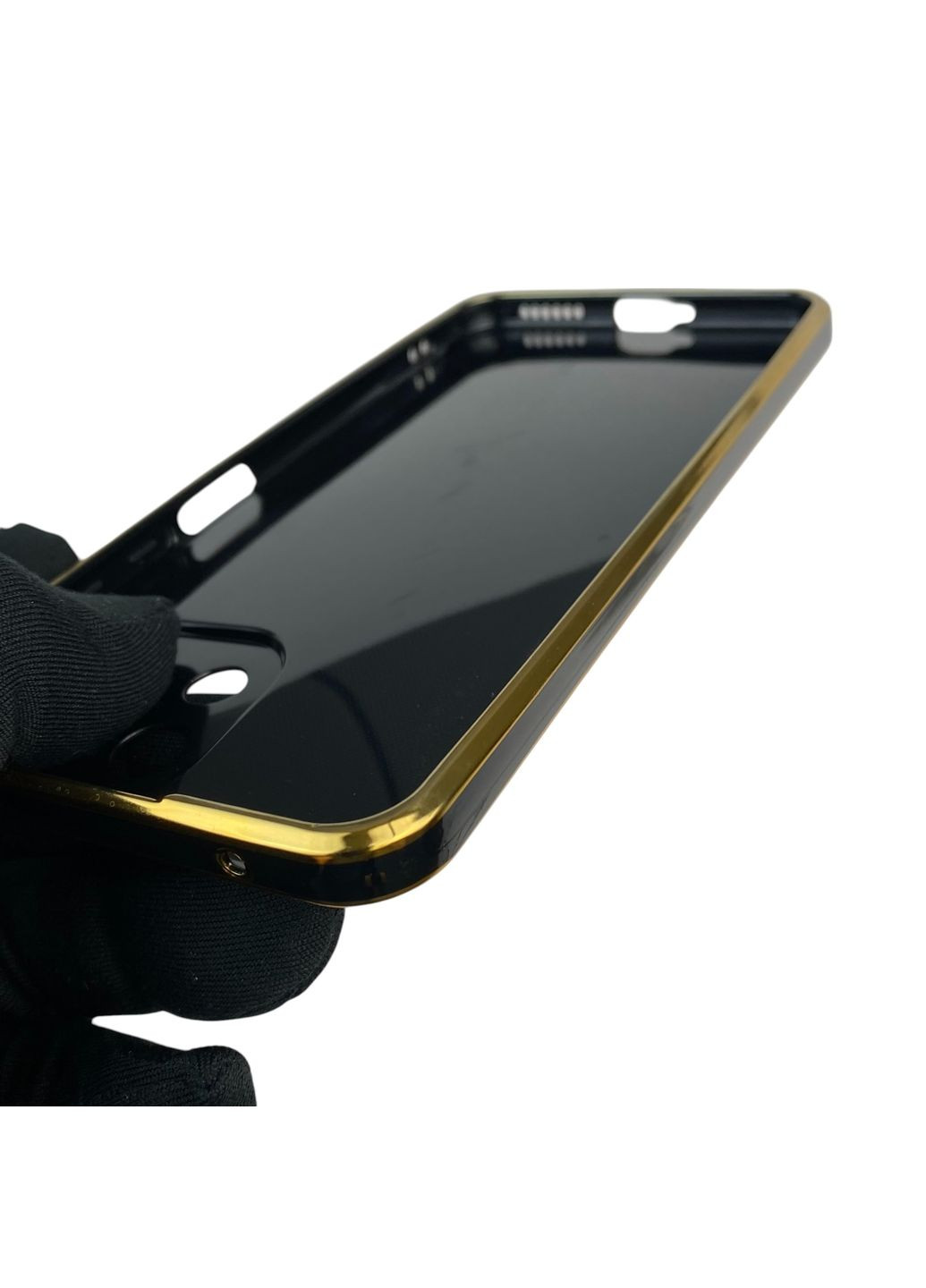 Чохол для Mi 11 Lite з кільцем-підставкою із золотою окантовкою на сяомі мі 11 лайт чорний gs1 Xiaomi (366230438)