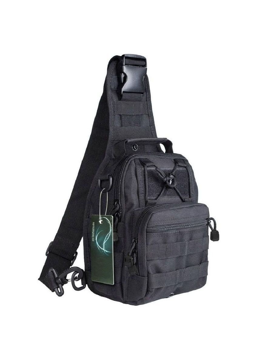 Мужская тактическая многофункциональная нагрудная сумка-слинг рюкзак через плечо с системой MOLLE из кордуры Black No Brand (363115041)