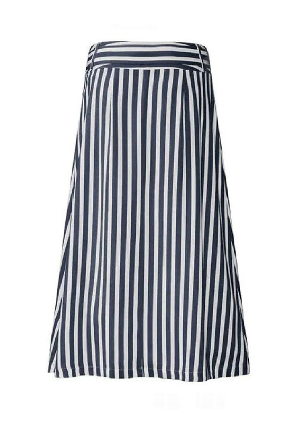 Синяя повседневная, кэжуал в полоску юбка свободного кроя Esmara