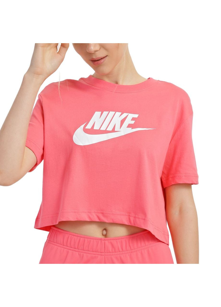 Рожева літня футболка w nw tee essntl crp icn ftr bv6175-894 Nike