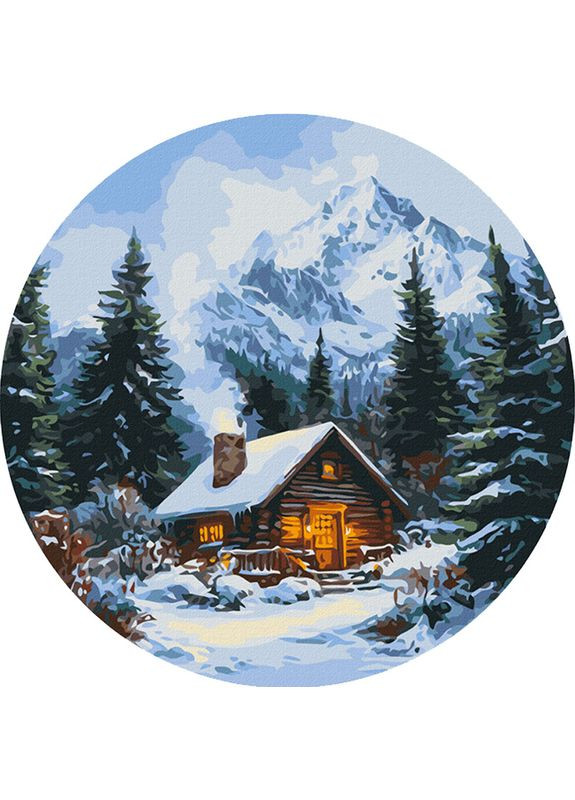 Картина по номерам "Сказочная избушка в лесу" RC00097L диаметр 40 см Brushme (368755449)