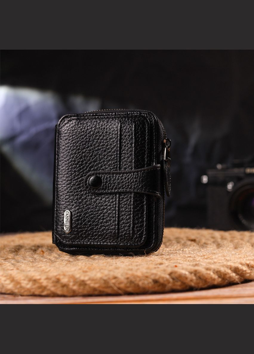 Женское стильное портмоне из натуральной кожи 21490 Черное Canpellini (298571541)