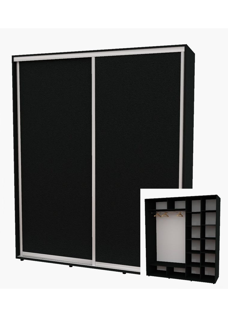 Шафа-купе дводверна 200*60*250 см Антрацит 2 двері ДСП Алекса (360468553)