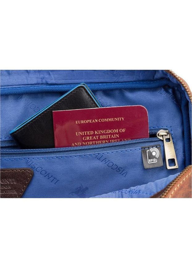 Сумка портфель через плече для чоловіків з натуральної шкіри для документів А4 для ноутбука Коричневий 40386 Visconti (361400973)